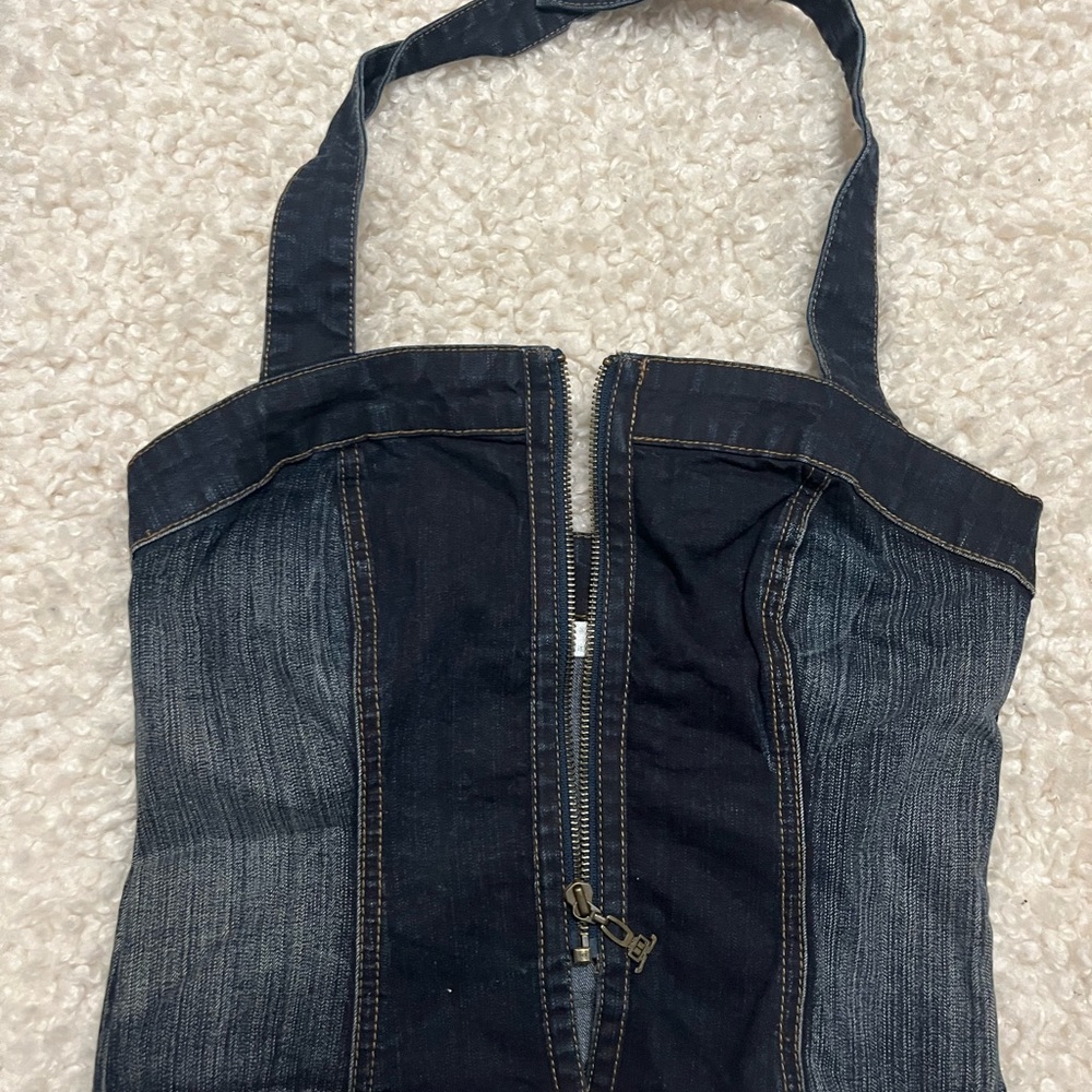 Denim style Top machine wash and cold water